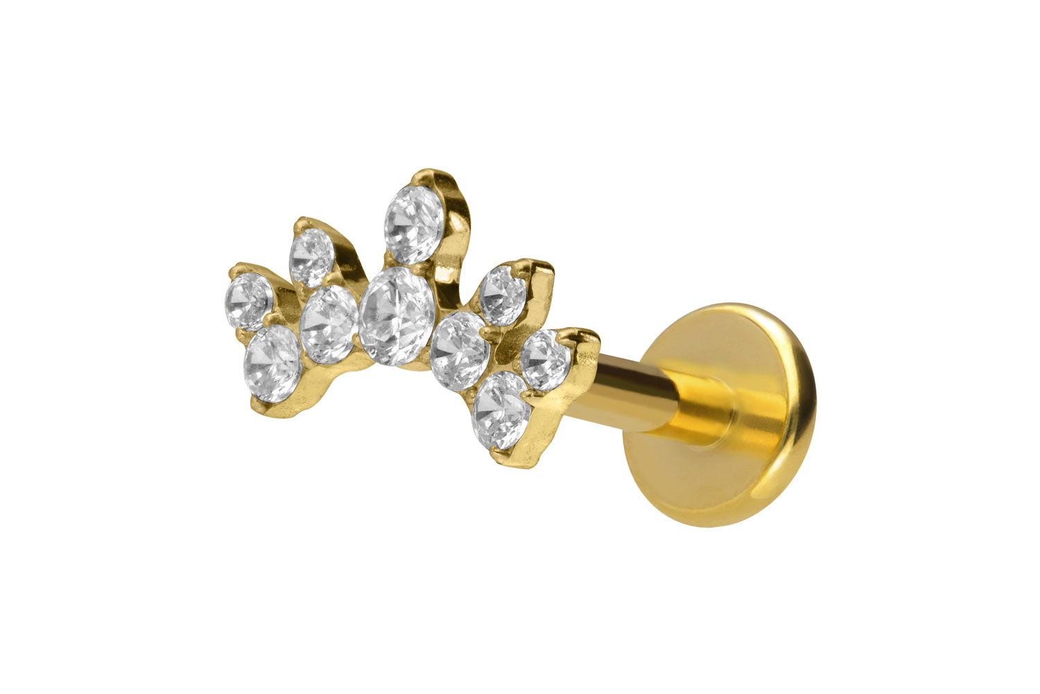 Titan Labret Piercing mit Innengewinde KRISTALLBOGEN